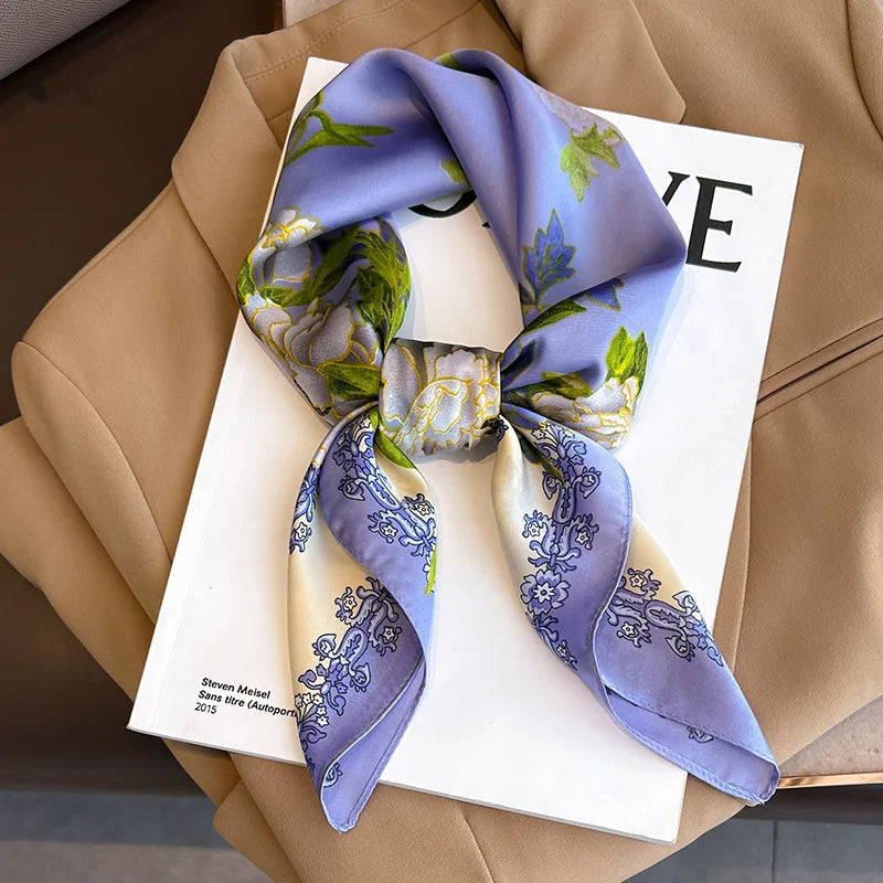 LuxeSilk 70x70cm Printed Women’s Square Scarf – 2025 Fashion Collection