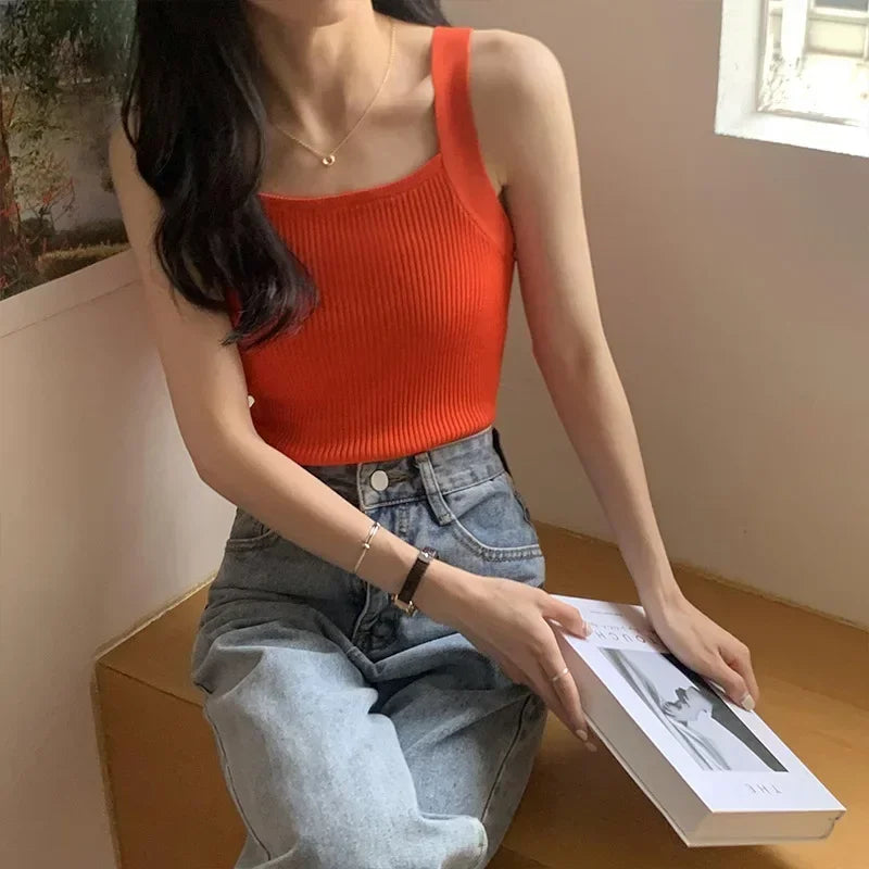 2025 Spring Women’s Strappy Crop Tank