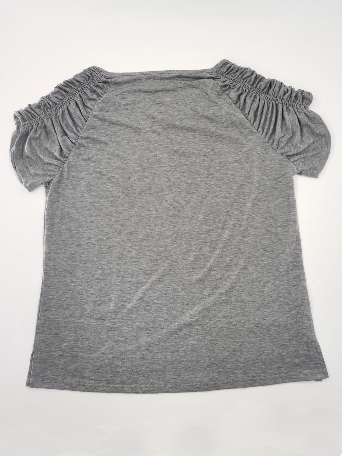 Plus Size Notch Collar Pleated T-Shirt