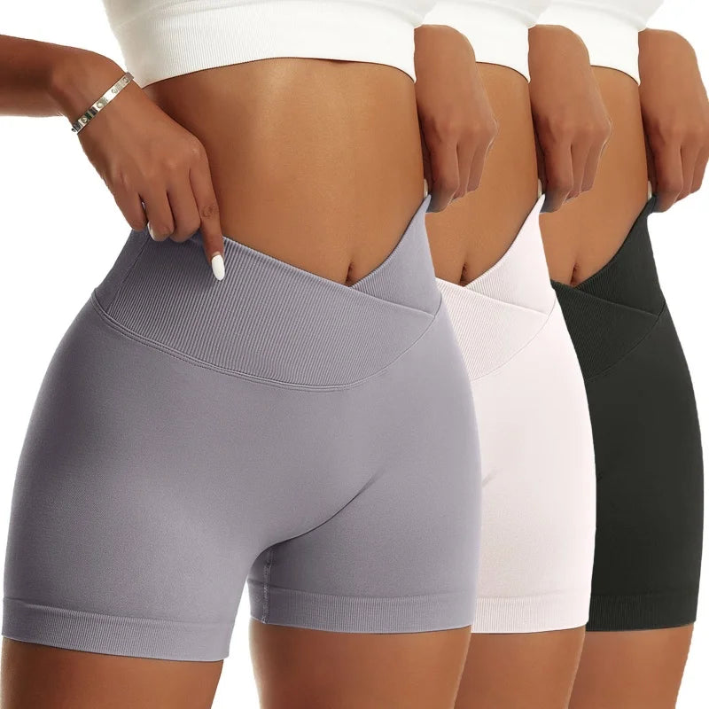 3-Pack Women’s Peach High-Waist Sports Shorts