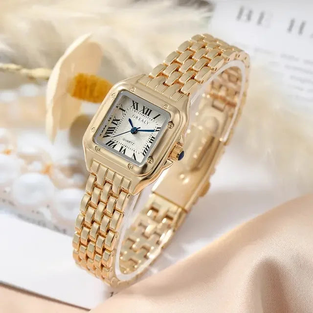 LuxeSquare Women’s Gold Fashion Watch