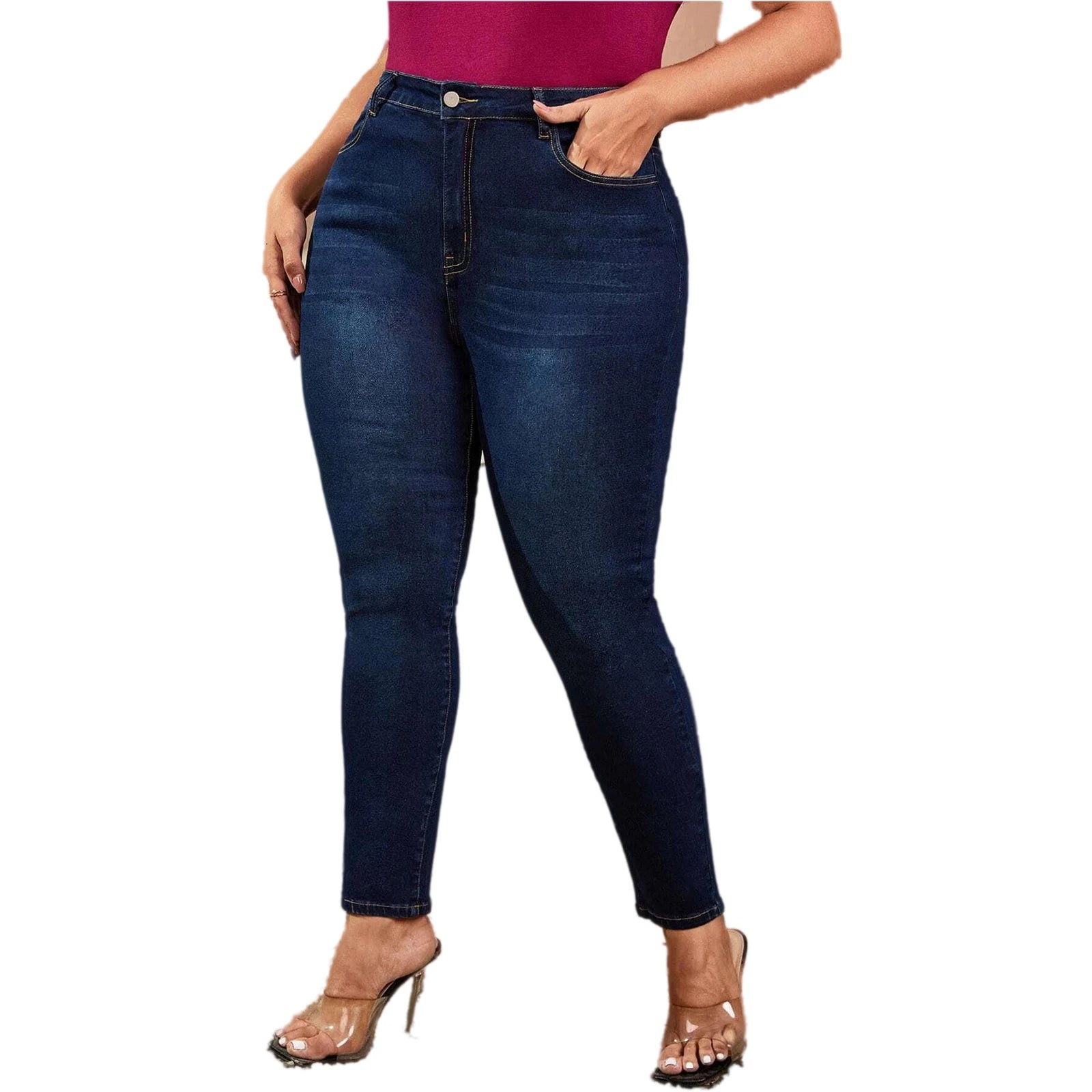 Plus Size High Waist Skinny Jeans