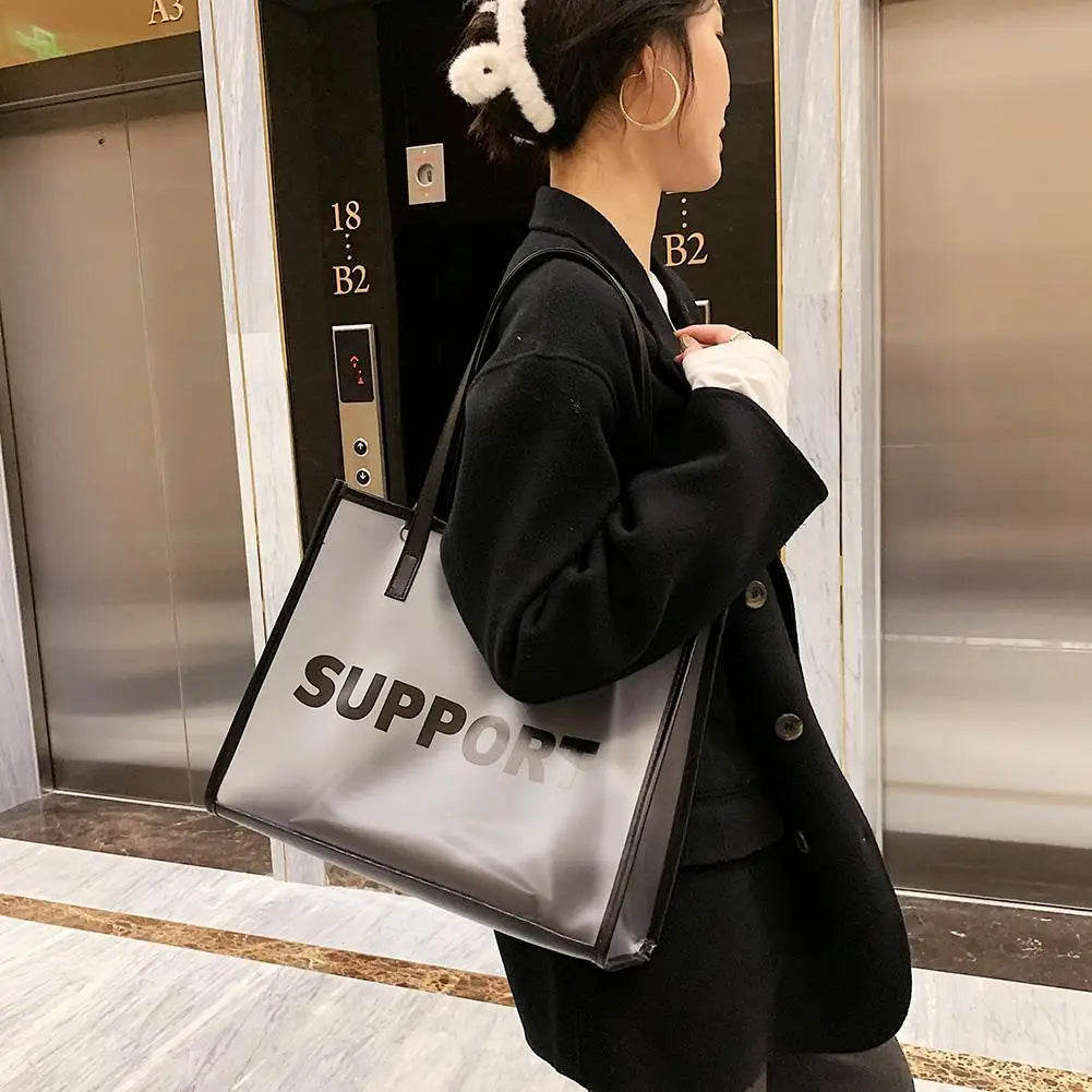 Women’s Clear PVC Jelly Tote Handbag