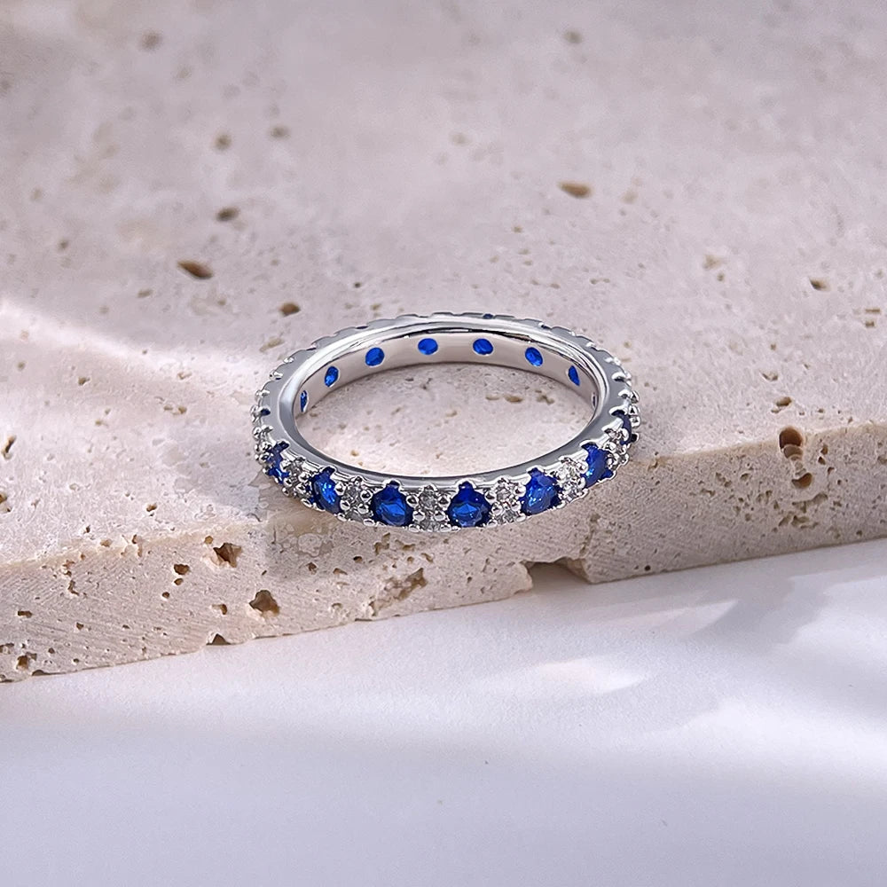 Women’s 925 Silver Blue Zircon Ring