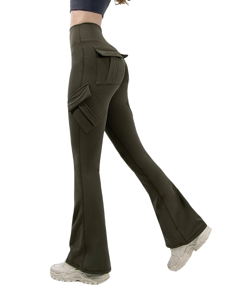 FlexWide Women’s High-Stretch Wide Leg Yoga Leggings with Pockets