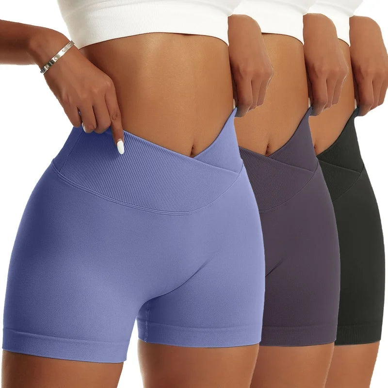 3-Pack Women’s Peach High-Waist Sports Shorts