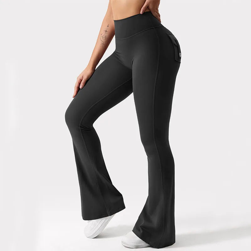 FlexWide Women’s High-Stretch Wide Leg Yoga Leggings with Pockets