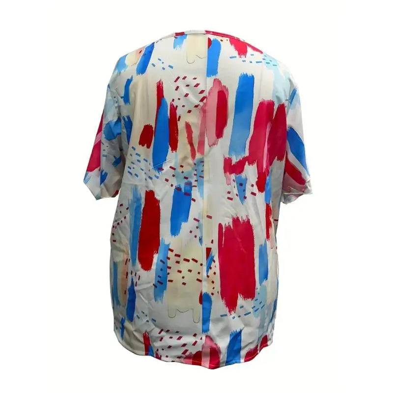 Plus Size V-Neck Printed T-Shirt