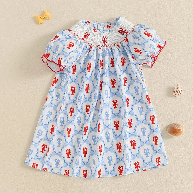 Baby Girls Crab Print Summer Dress