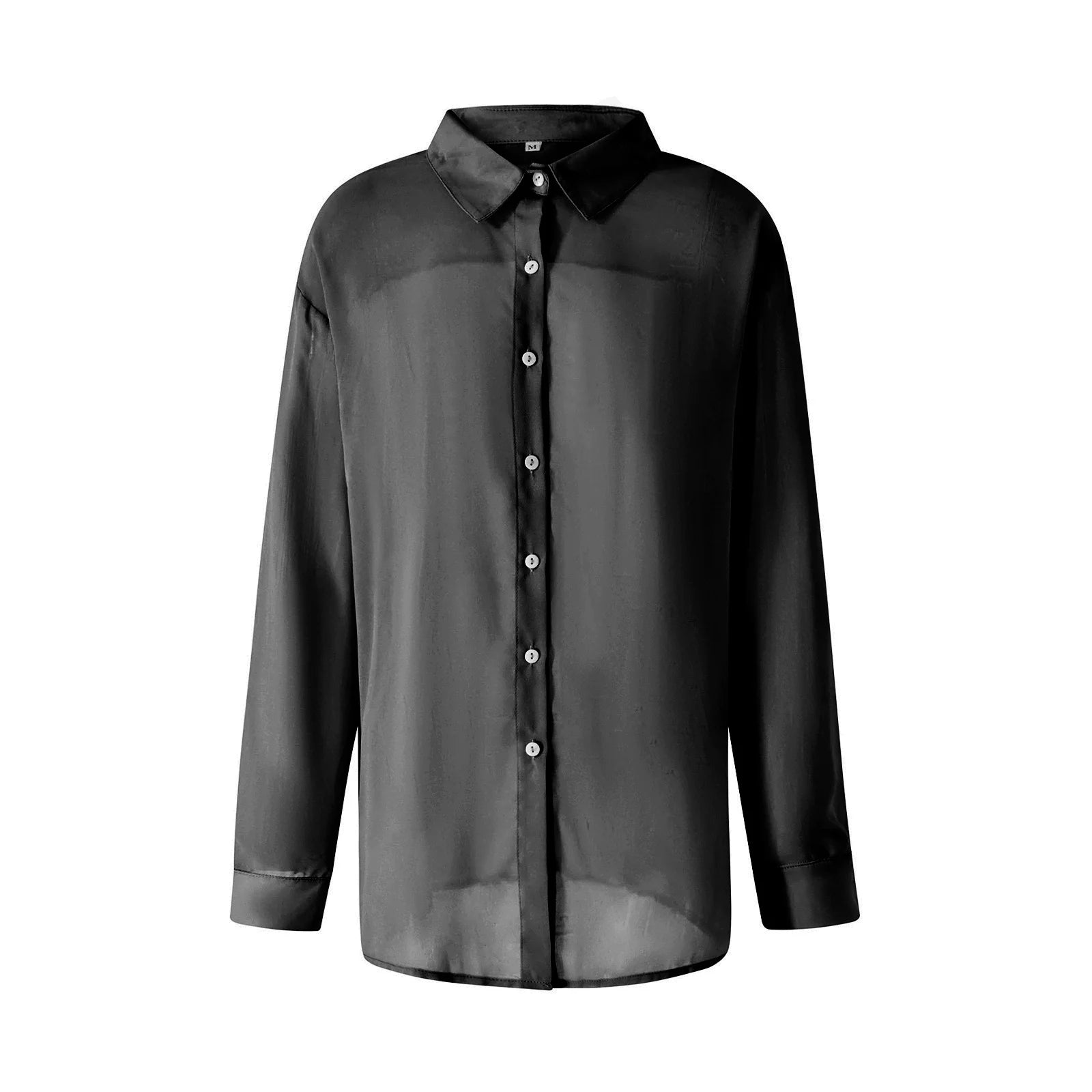 Women’s Mesh Long Sleeve Button-Down Top