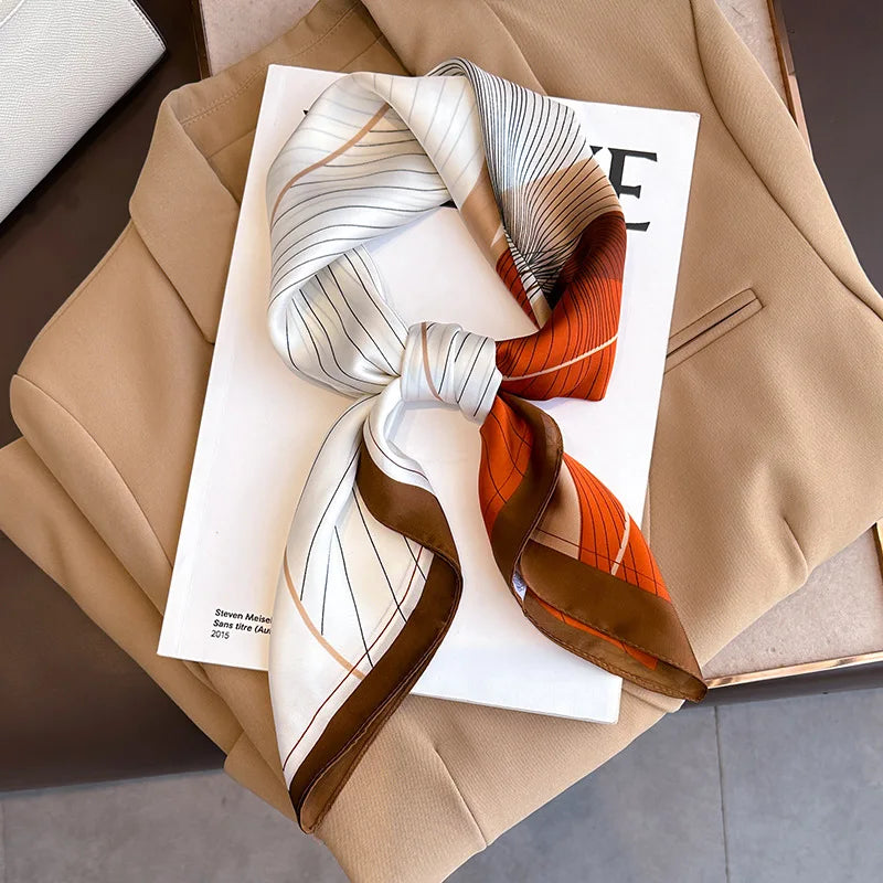 LuxeSilk 70x70cm Printed Women’s Square Scarf – 2025 Fashion Collection