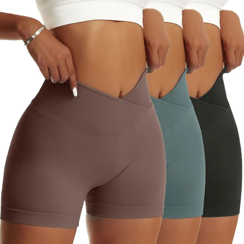 3-Pack Women’s Peach High-Waist Sports Shorts