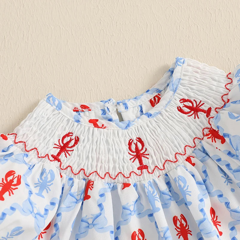 Baby Girls Crab Print Summer Dress