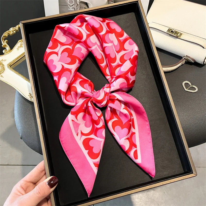 LuxeSilk 70x70cm Printed Women’s Square Scarf – 2025 Fashion Collection