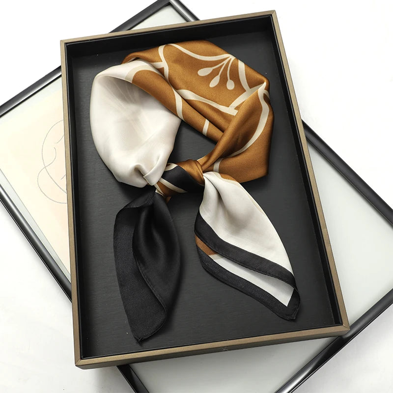 LuxeSilk 70x70cm Printed Women’s Square Scarf – 2025 Fashion Collection