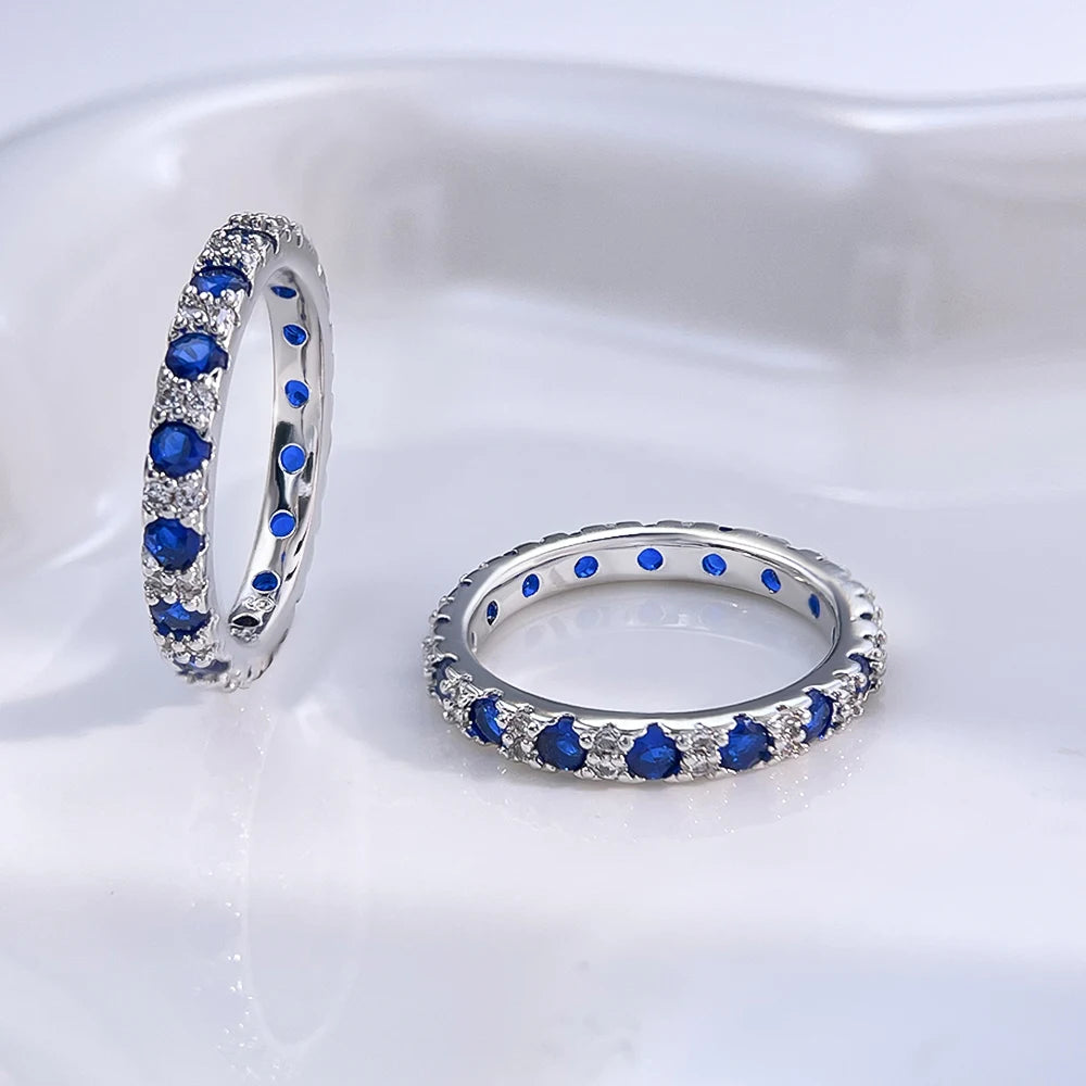 Women’s 925 Silver Blue Zircon Ring