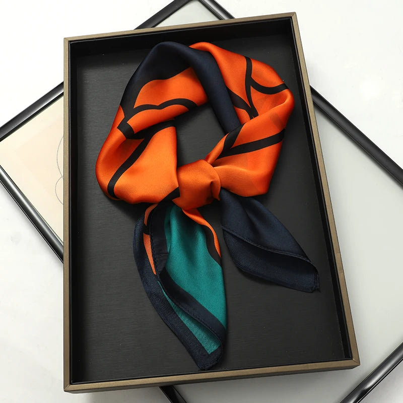 LuxeSilk 70x70cm Printed Women’s Square Scarf – 2025 Fashion Collection