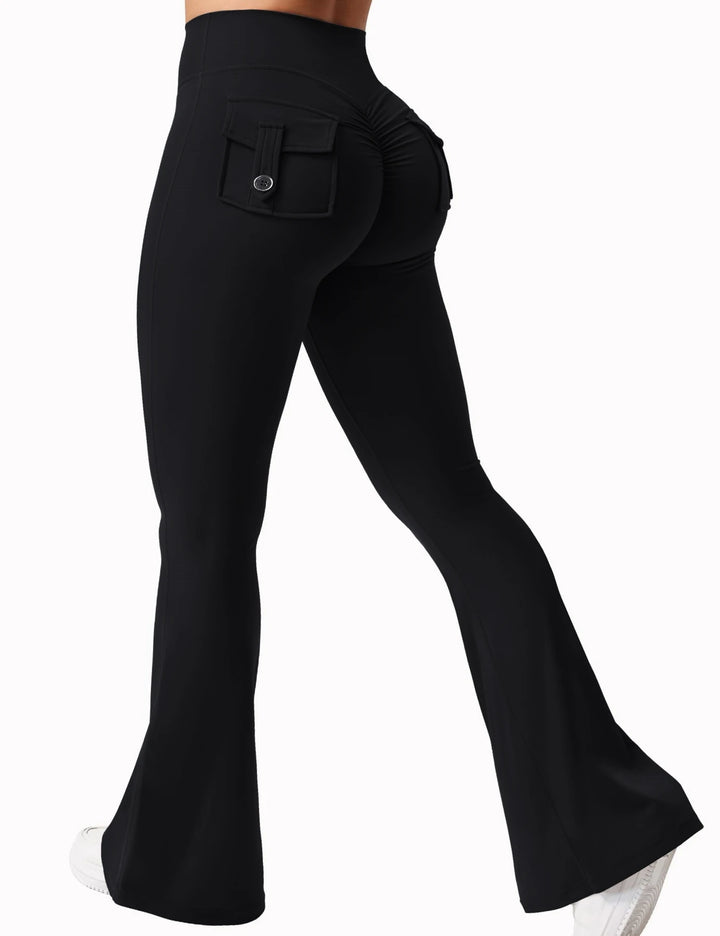 FlexWide Women’s High-Stretch Wide Leg Yoga Leggings with Pockets