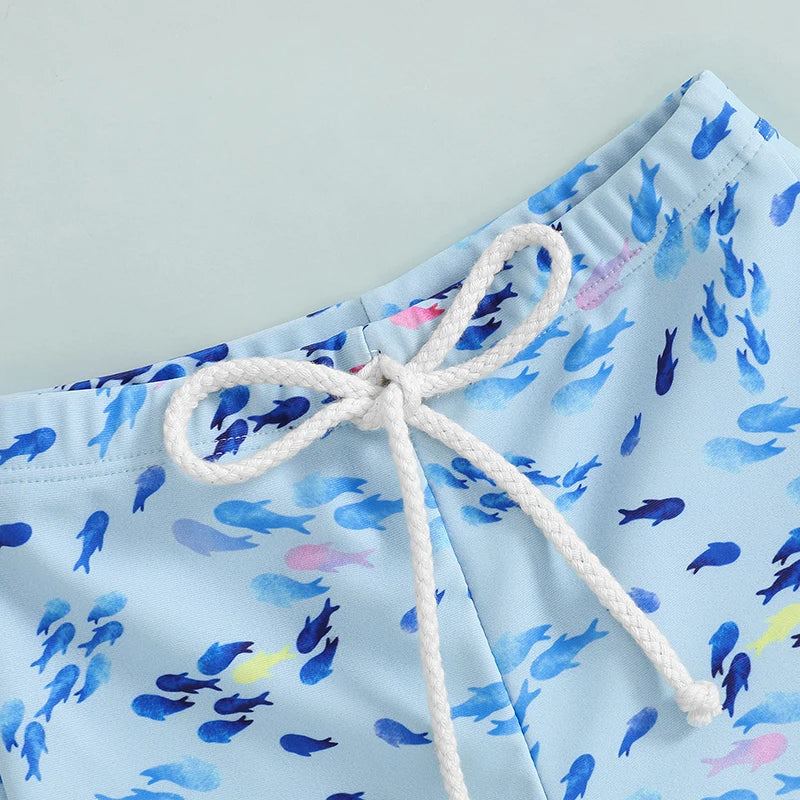 Kids Animal Print Quick-Dry Swim Trunks