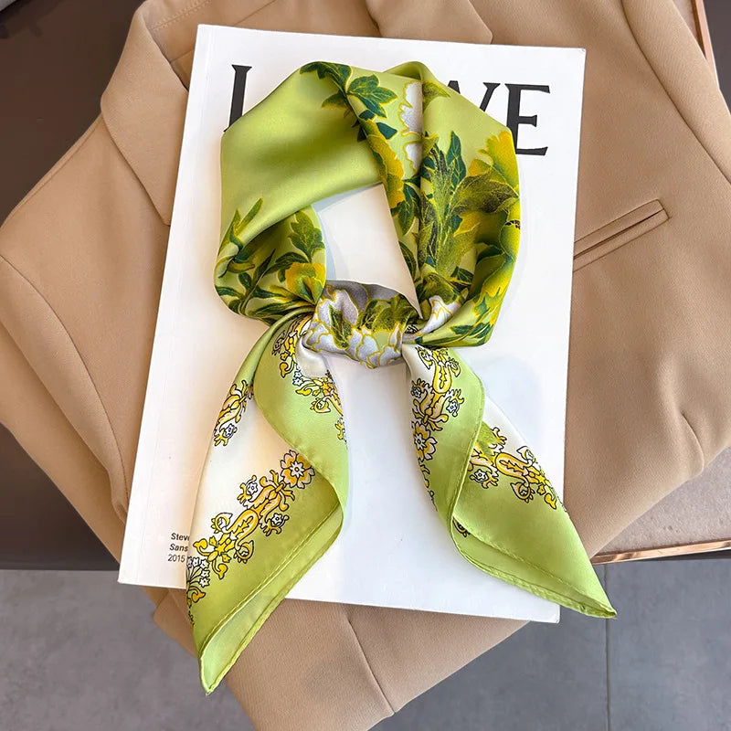 LuxeSilk 70x70cm Printed Women’s Square Scarf – 2025 Fashion Collection
