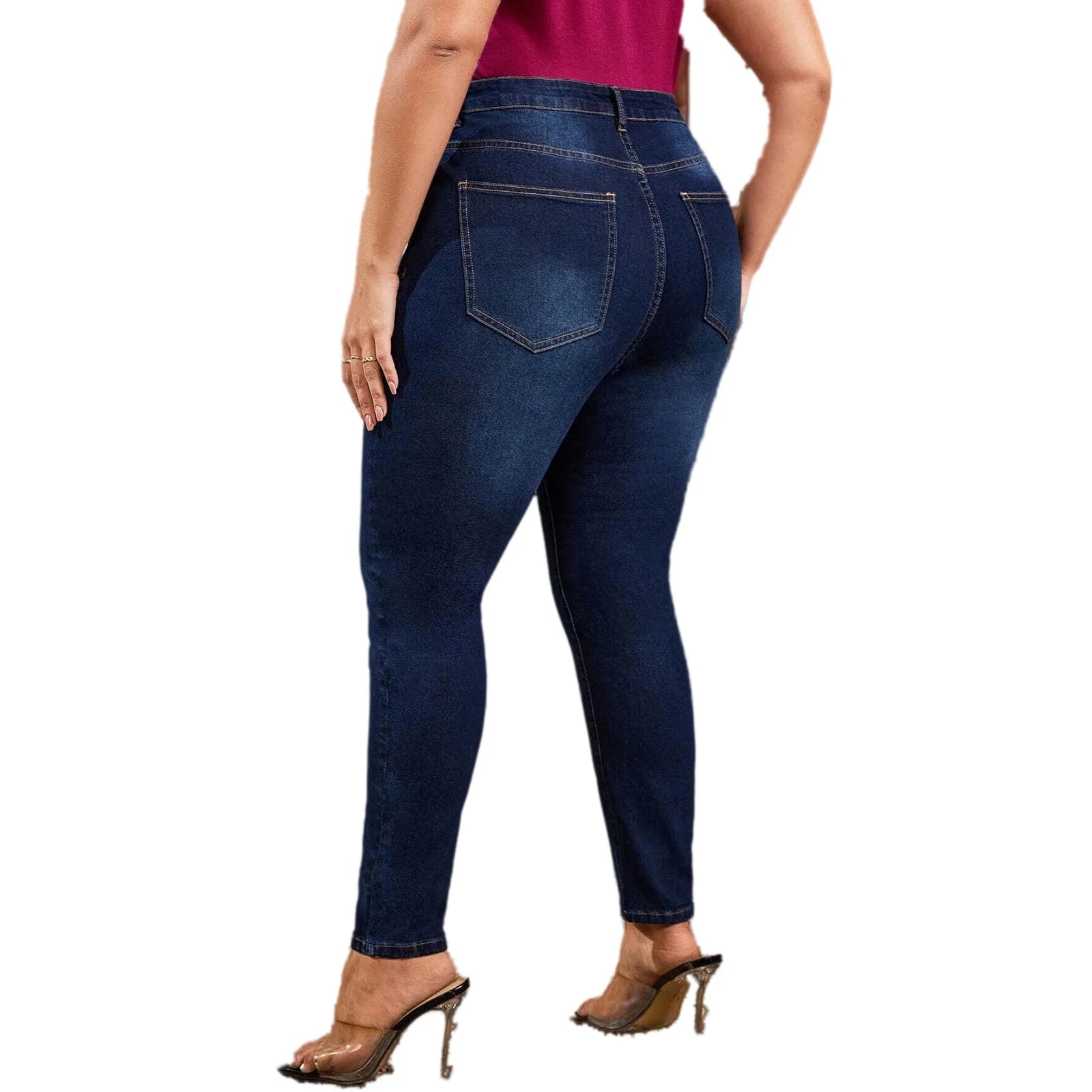 Plus Size High Waist Skinny Jeans