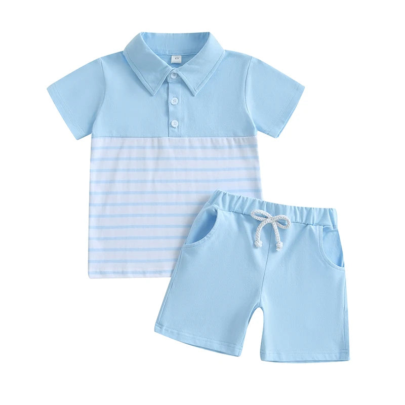 Boys Summer Outfit Set – Graphic Tee & Denim Shorts