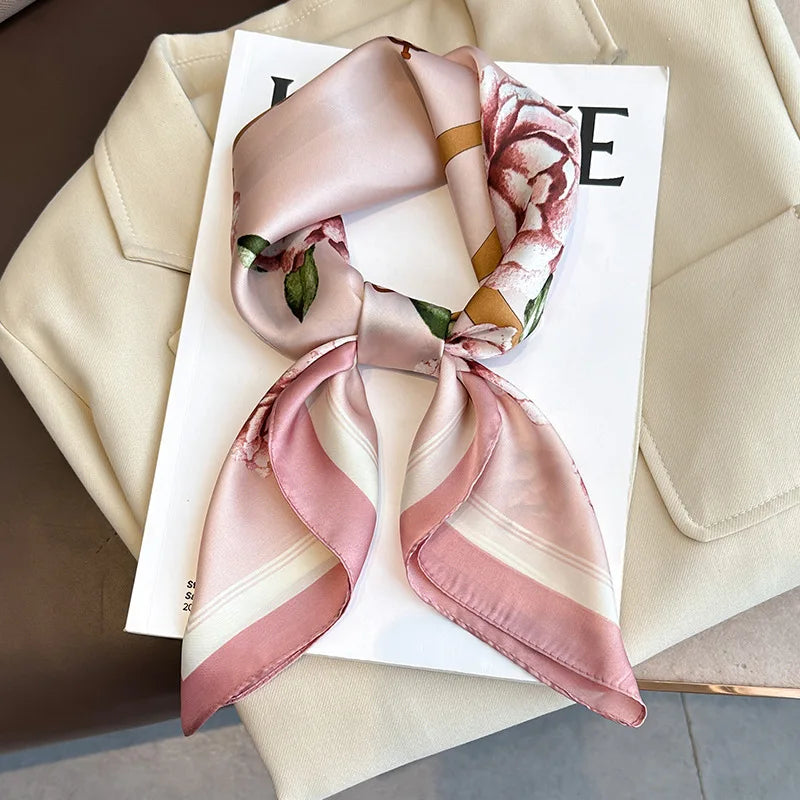 LuxeSilk 70x70cm Printed Women’s Square Scarf – 2025 Fashion Collection