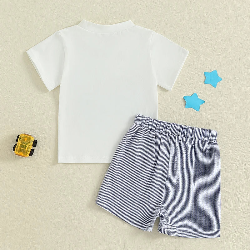 Toddler Boys 4th of July Truck Embroidered Set