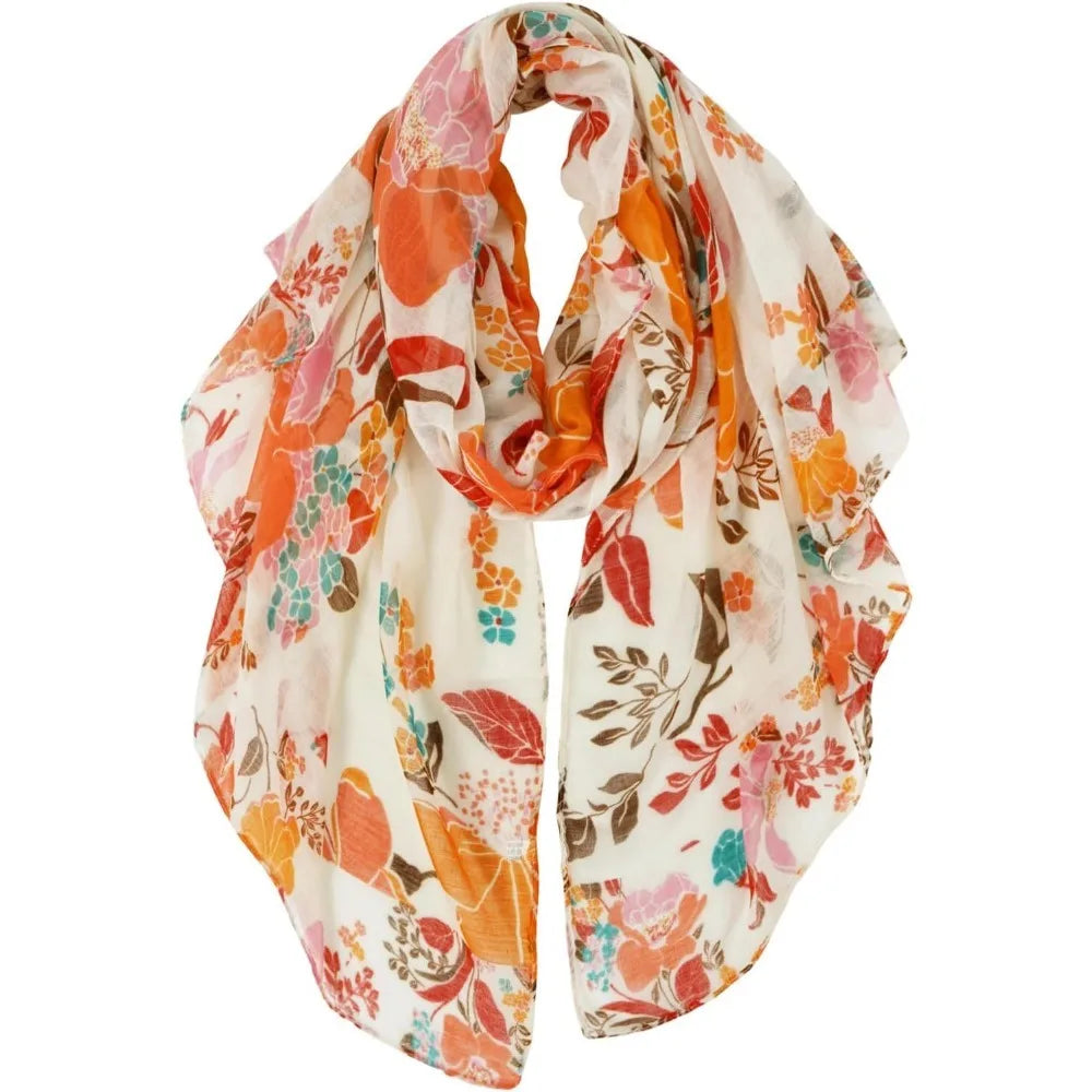 Women’s Lightweight Floral Cotton Scarf