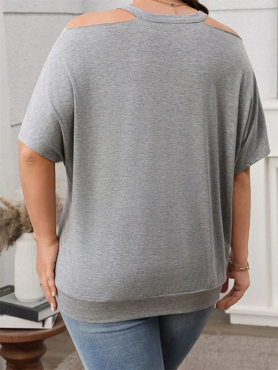 Plus Size Floral Off-Shoulder Ruffle Top