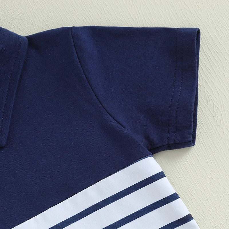 Boys Summer Outfit Set – Graphic Tee & Denim Shorts