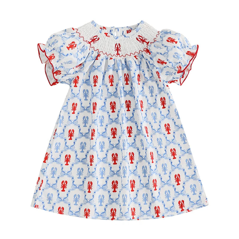 Baby Girls Crab Print Summer Dress