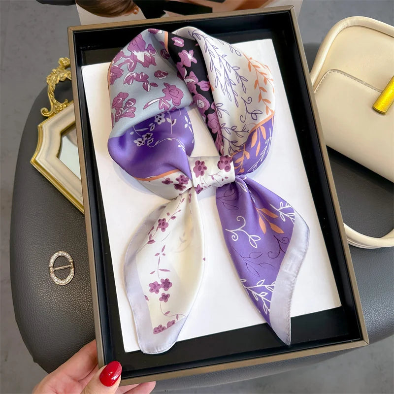 LuxeSilk 70x70cm Printed Women’s Square Scarf – 2025 Fashion Collection