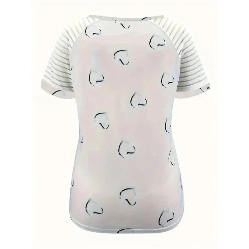 Plus Size V-Neck Zipper T-Shirt