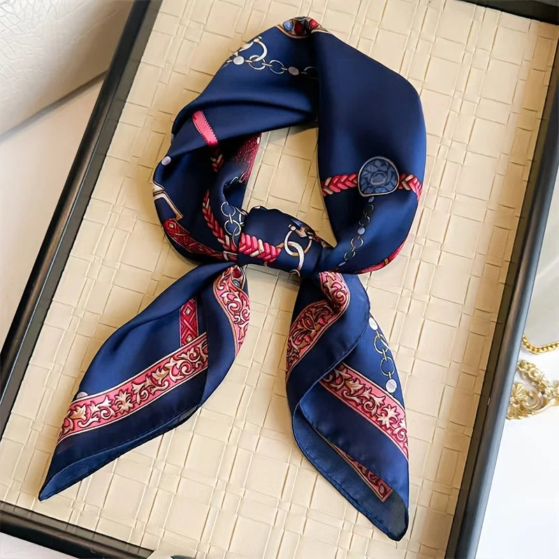 LuxeSilk 70x70cm Printed Women’s Square Scarf – 2025 Fashion Collection