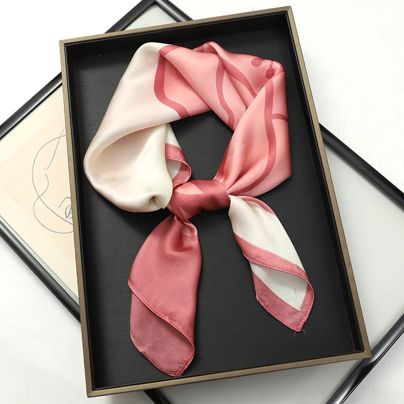 LuxeSilk 70x70cm Printed Women’s Square Scarf – 2025 Fashion Collection