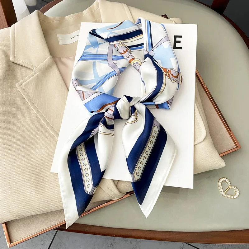 LuxeSilk 70x70cm Printed Women’s Square Scarf – 2025 Fashion Collection