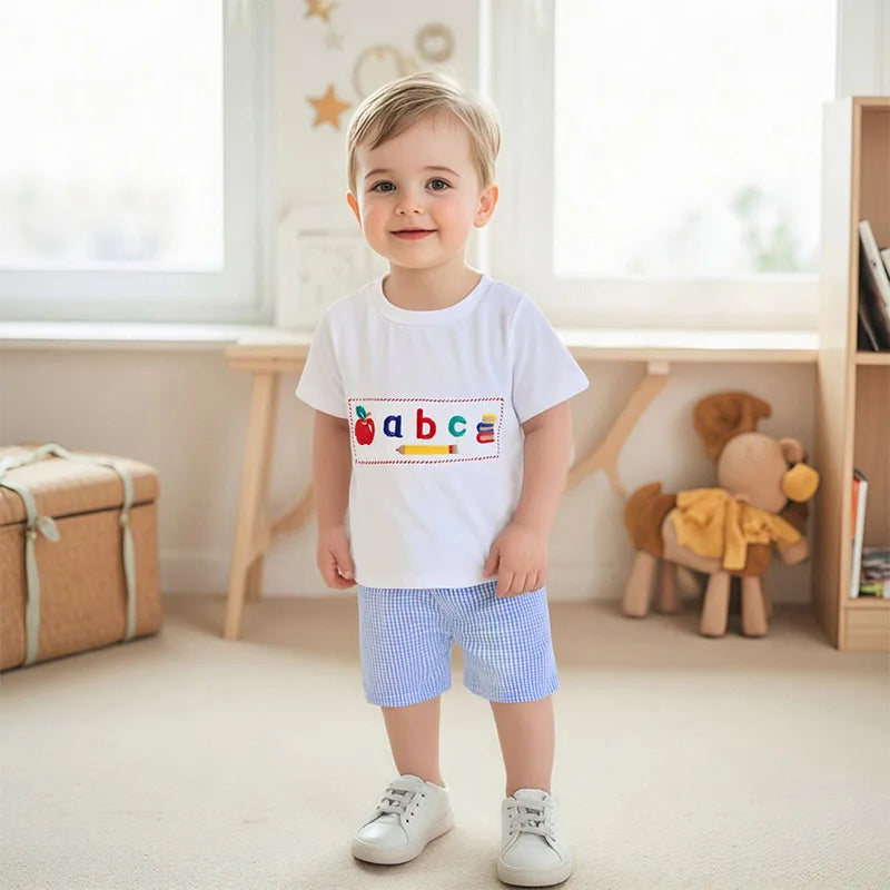 Boys Summer Outfit Set – Graphic Tee & Camo Shorts