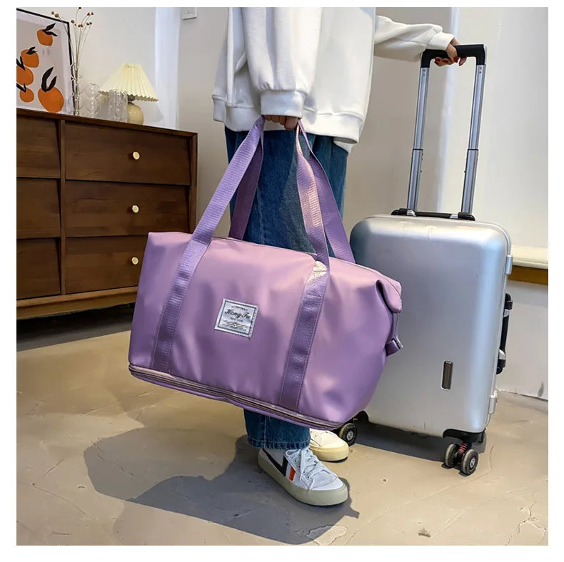 UNIXINU Waterproof Nylon Travel Duffle Bag for Women – Large Capacity Tot