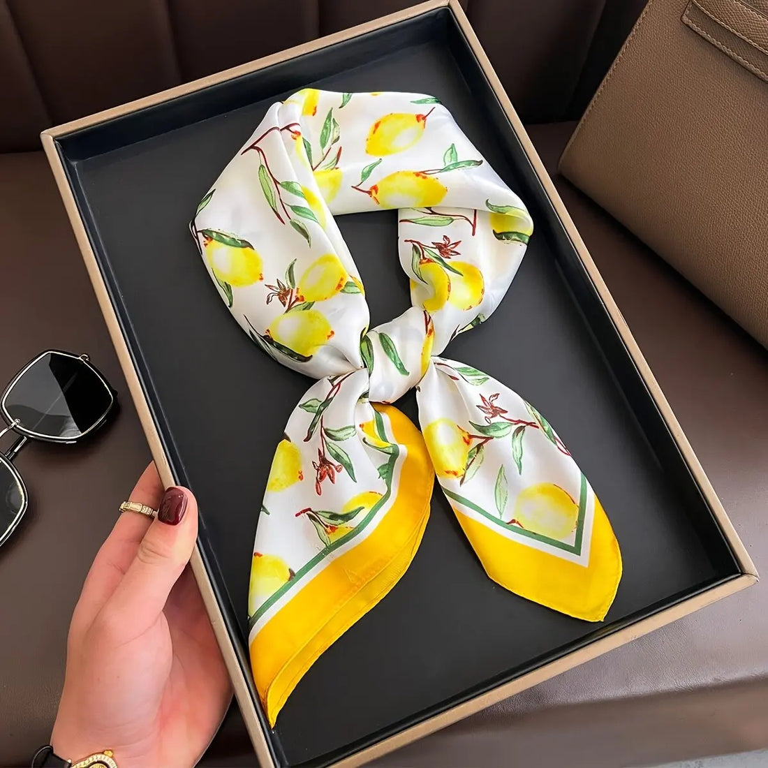 LuxeSilk 70x70cm Printed Women’s Square Scarf – 2025 Fashion Collection