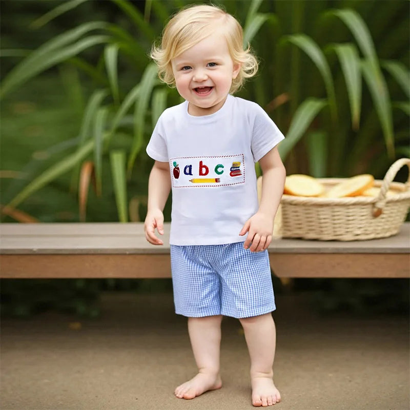 Boys Summer Outfit Set – Graphic Tee & Camo Shorts