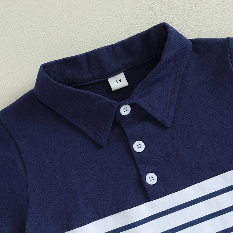 Boys Summer Outfit Set – Graphic Tee & Denim Shorts