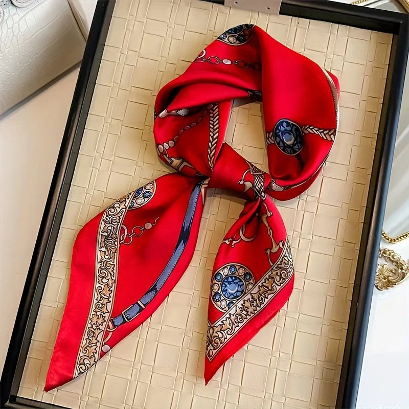 LuxeSilk 70x70cm Printed Women’s Square Scarf – 2025 Fashion Collection
