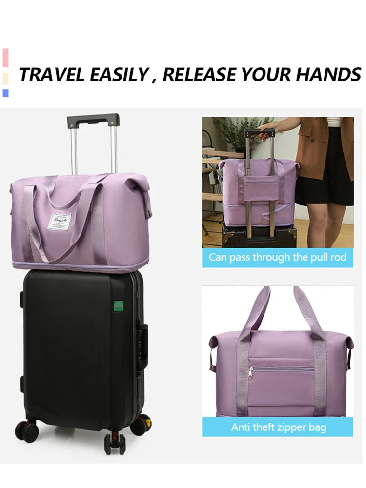UNIXINU Waterproof Nylon Travel Duffle Bag for Women – Large Capacity Tot