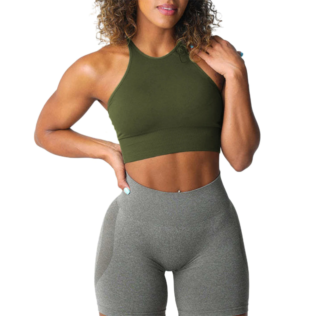 Women’s Seamless Solid Color Sports Bra