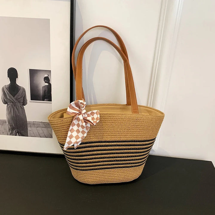 Women’s Straw Crochet Beach Tote Bag