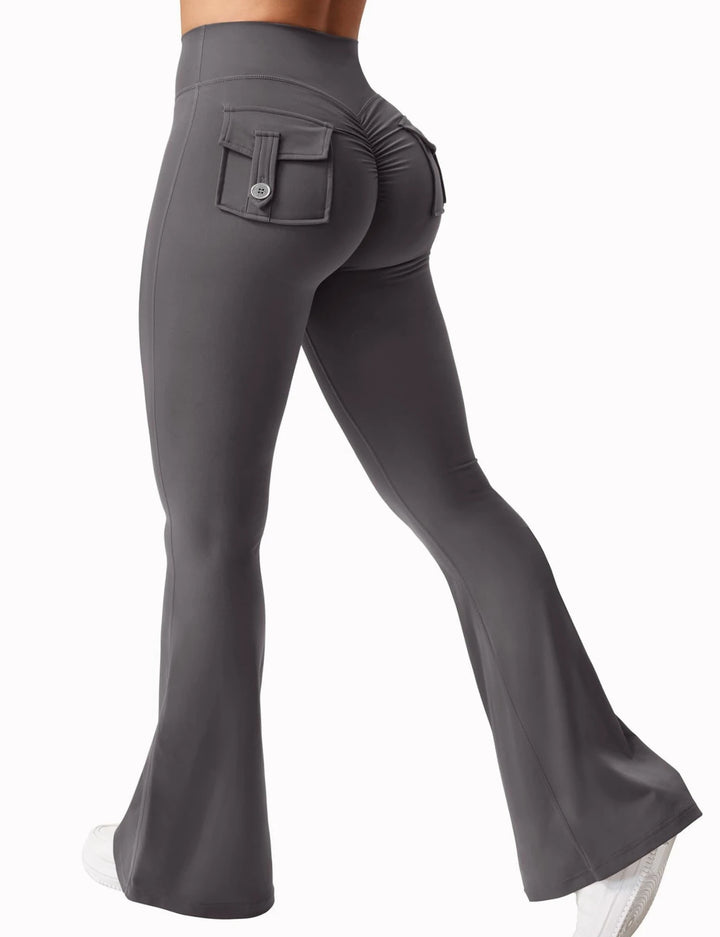 FlexWide Women’s High-Stretch Wide Leg Yoga Leggings with Pockets