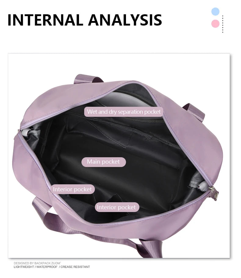 UNIXINU Waterproof Nylon Travel Duffle Bag for Women – Large Capacity Tot