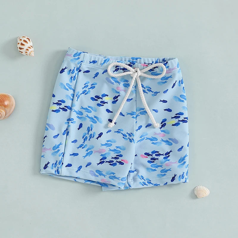 Kids Animal Print Quick-Dry Swim Trunks