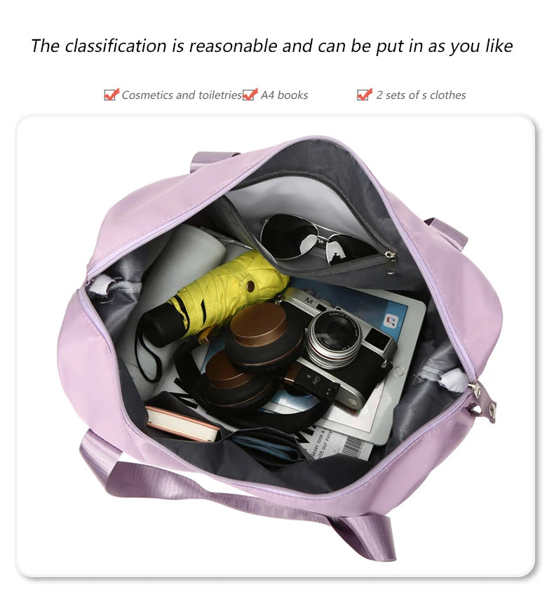 UNIXINU Waterproof Nylon Travel Duffle Bag for Women – Large Capacity Tot